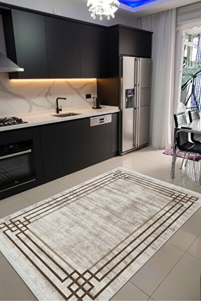 CENTER AVM Kahverengi, Halı Mutfak Halısı Makinede Yıkanabilir Halı Kaymaz Ta...