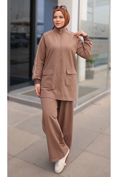 Ryzi Moda Women's Hijab Tracksuit Set with Zipper