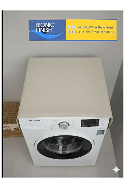 BeybiNest Duck Keten Çamaşır Makinası Örtüsü Leke ve Sıvı Gecirmez. KREM BEj ...