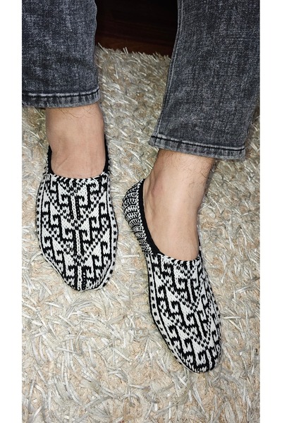 Butik Gültürkmen El Örgüsü Türkmen Milli Yılan Desenli Muline ipinden Patik