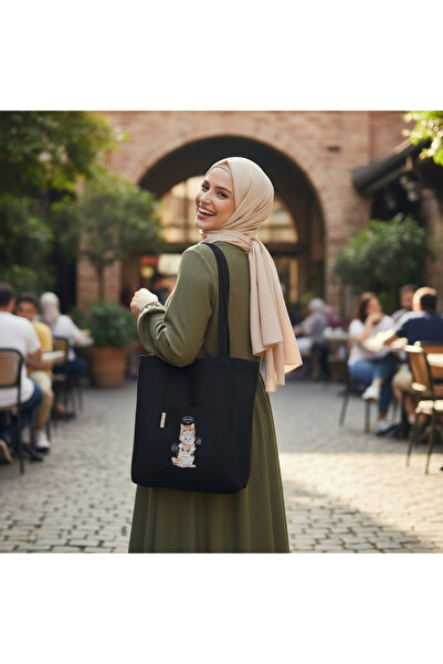 Bordglow Siyah Plaj Çantası - Gabardin Kumaş - Bordglow