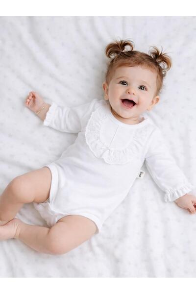 Civil Baby Brodeli 1-18 Ay Çıtçıtlı Badi - Ekru
