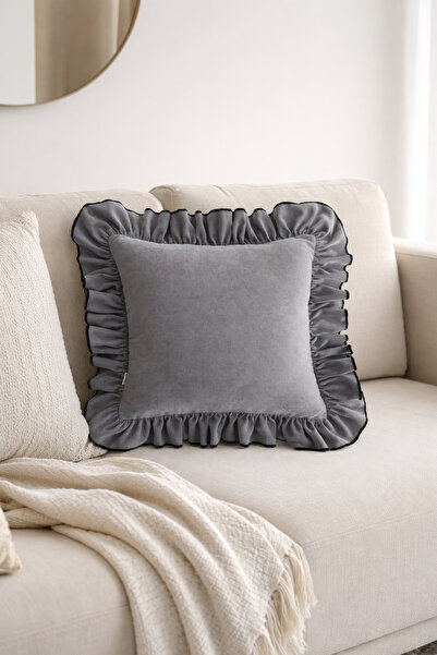 RİTMOHOME Fırfırlı, Vintage, Country, Iskandinav, Bohem 45x45 Dekoratif Kırle...