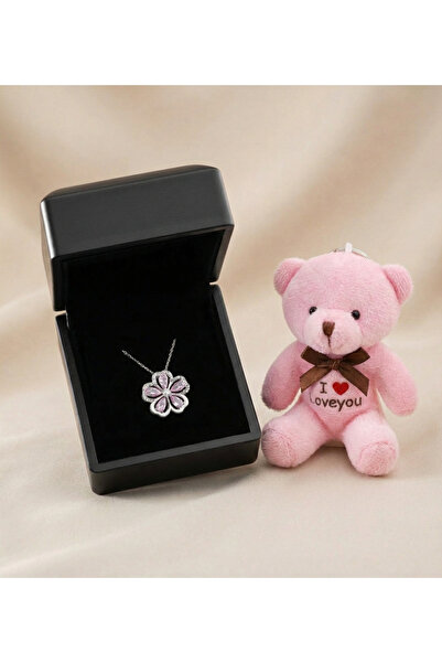 Famira 925 Ayar Gümüş Işıklı Kutuda Nergis Çiçeği Kolye