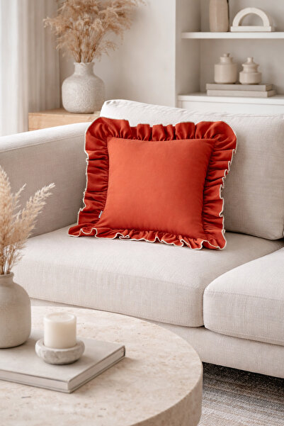 RİTMOHOME Fırfırlı, Vintage, Country, Iskandinav, Bohem 45x45 Dekoratif Kırle...