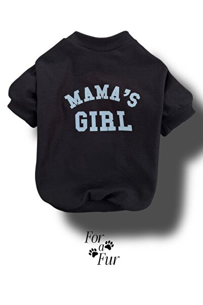 For a Fur Köpek Tişörtü Kıyafeti Mamas Girl Baskılı Siyah Kedi Tişörtü Köpek ...