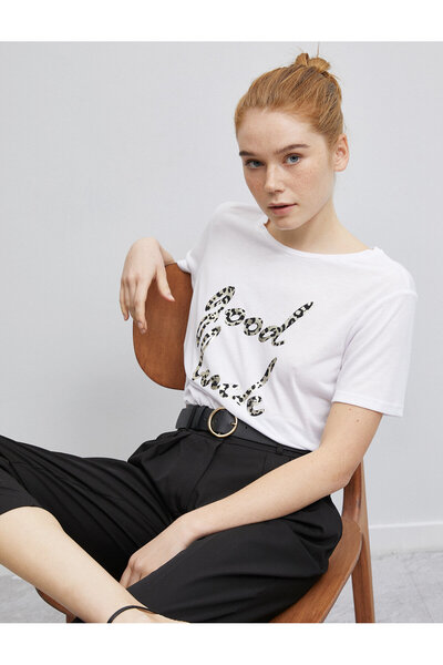 Koton Γυναικείο Off White T-Shirt 21YY59000008