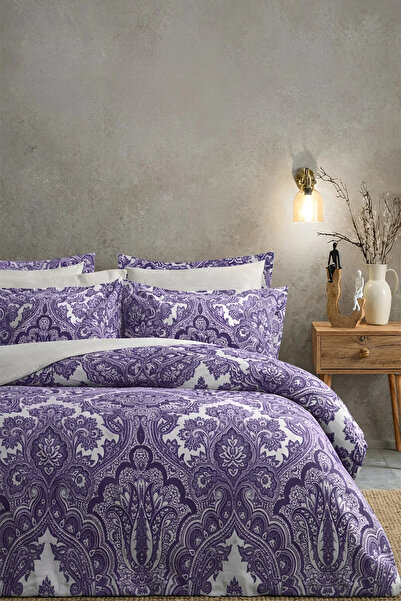 İQON طقم غطاء لحاف مطاطي مزدوج - SHALL DAMSON