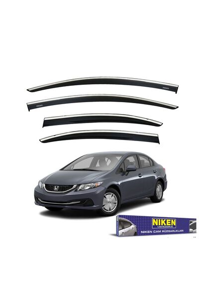 Niken Honda civic fb7 uyumlu cam rüzgarlığı kromlu 2012+