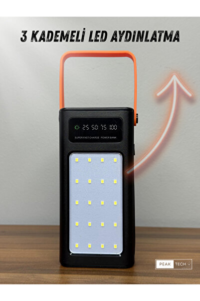 peakaks 50.000 mAh Parlak Led Işıklı 22.5w PD Hızlı Powerbank Trafo Gerçek 50...