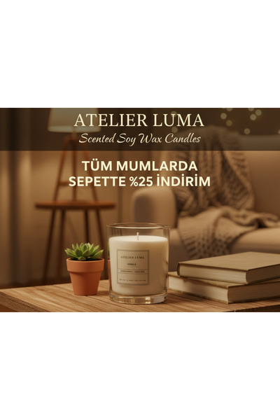 Atelier Luma Vanilya | %100 Soya Mum – Dekoratif Cam (250 ml)