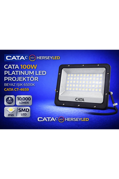 Cata 100W PLATİNUM LED PROJEKTÖR BEYAZ IŞIK 6500K CT-4659