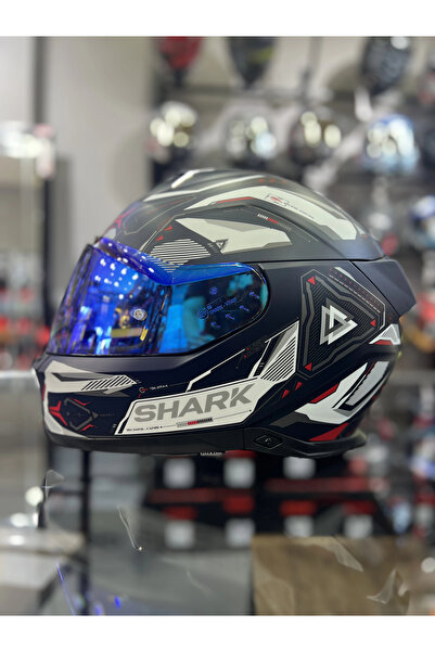 Shark Skwal i3 Ledli Linik Mat Lacivert Beyaz Kapalı Kask