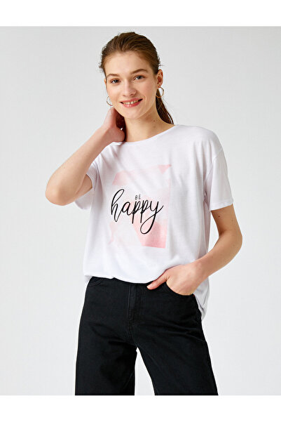 Koton Τυπωμένο T-Shirt Crew Neck