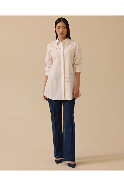 SCL Πουκάμισο με ασύμμετρη λεπτομέρεια από πέτρα