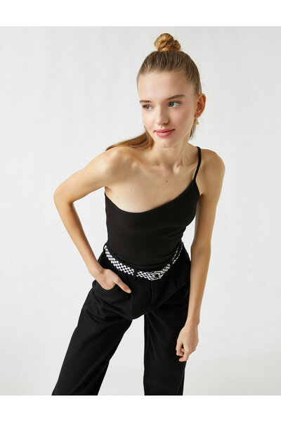 Koton Ribbed Tank Top One Shoulder