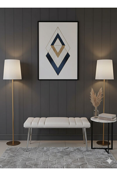 ÖZCAN METAL Krom Metal Ayaklı Metal Kasalı Bench Mutfak Salon Antre Yatak Oda...