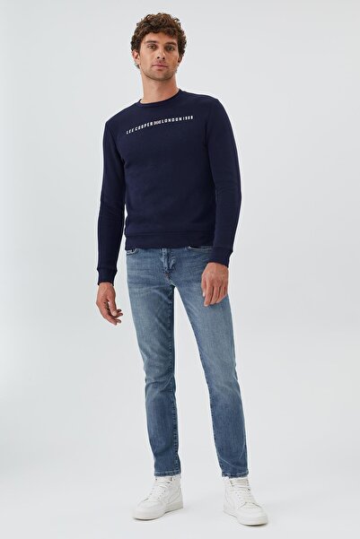 Lee Cooper سويت شيرت رجالي من Steward - أزرق داكن