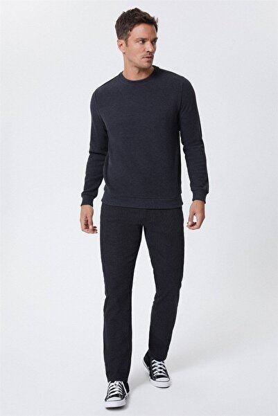 Lee Cooper Newdwade Erkek O Yaka Sweatshirt Antrasit-Melanj