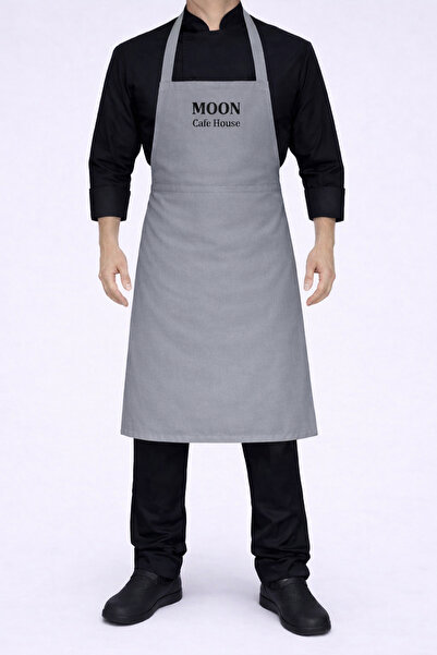 Üniformanya Șorțuri de bucătar și bucătărie cu design gri cu nume - de la cap...