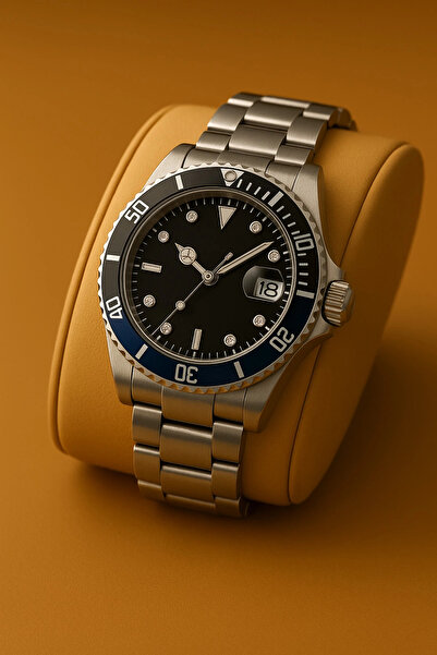 sezerekspres ساعة يد رجالية معدنية بتقويم ستانلس ستيل لا تفقد بريقها