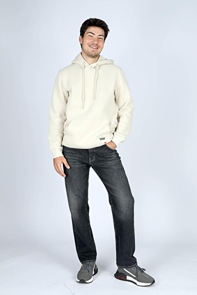 Lee Cooper Work Men's Hooded Sweatshirt Ecru