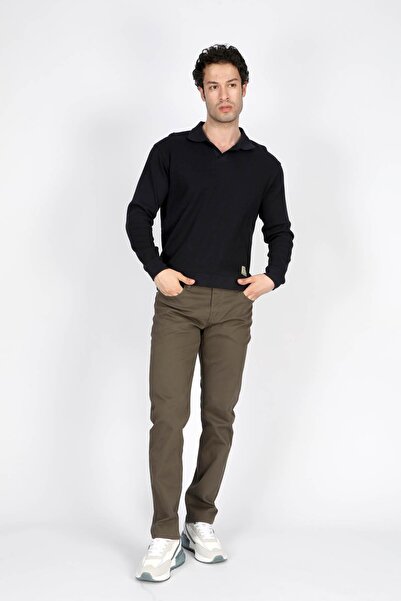 Lee Cooper Sirius Men's 100% Cotton Polo Neck Sweatshirt Navy Blue