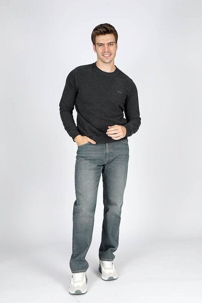 Lee Cooper Hanorac Newdwade pentru bărbați cu decolteu O, antracit