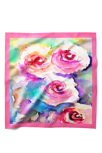 HAWWA وشاح باندانا بنمط الورد الملون