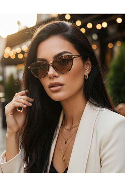 BluePepper Sunglasses Soft Color Trend Model Leopard Frame Brown Glass Color ...