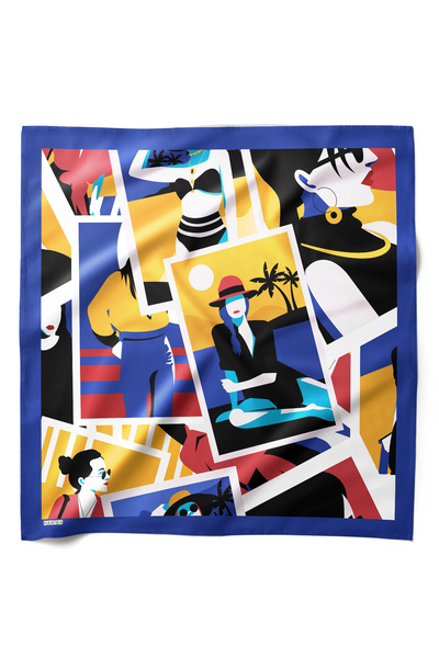 HAWWA وشاح باندانا منقوش بتصميم تذكاري صيفي