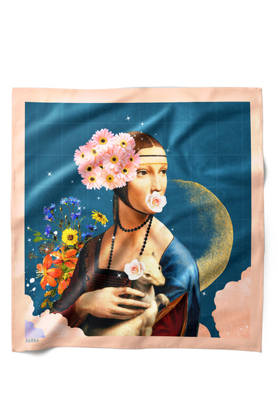 HAWWA وشاح باندانا منقوش للنساء بنقشة الزهور