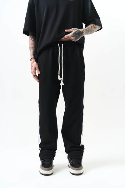 Respire Ανδρικό φαρδύ αθλητικό παντελόνι 3 τεμαχίων με λεπτομέρειες Interlock...