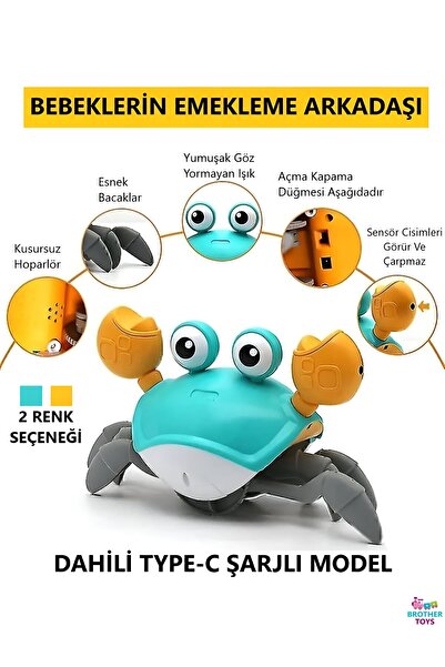Brother Toys Emeklemeye Ve Yürümeye Yardımcı Şarjlı Çarpma Sensörlü Sağa Ve S...