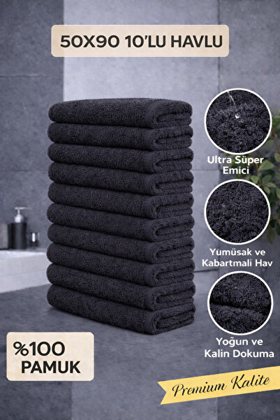 BAMİROSE 50x90 CM 10'LU LEKE TUTMAYAN SPOR - FİTNESS - KUAFÖR - BERBER HAVLUSU