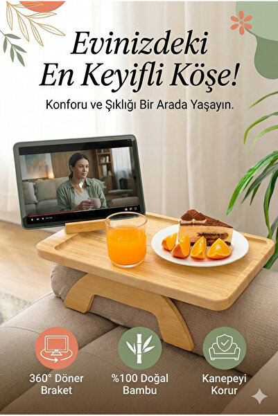 alastore Koltuk Tepsisi Kol Tepsi Yan Sehpa Telefon Tutucu Kanepe Kol Dayanağ...