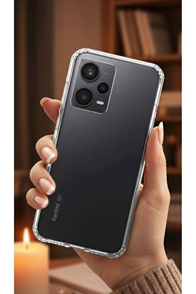 AKSEFİZZ Xiaomi Redmi Note 12 Pro 5G Uyumlu Kılıf Şeffaf Soft Ince Tasarımlı ...