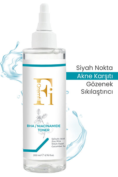 Qremfi Akne Karşıtı Gözenek Sıkılaştırıcı BHA Salisilik ve Niacinamide Tonik ...