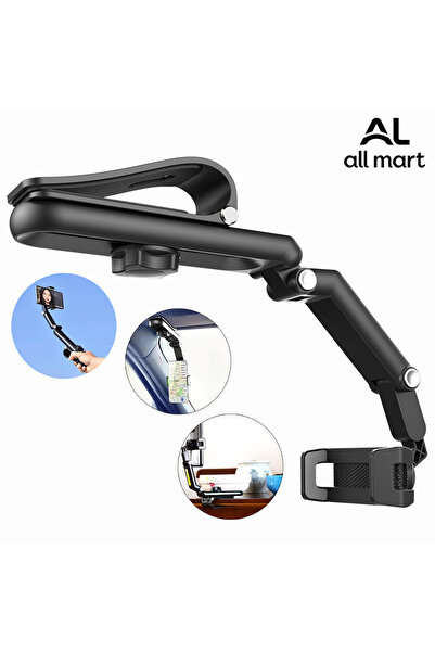 Allmart Çok Fonksiyonlu Döndürülebilir Araç Telefon Tutucu (Siyah)