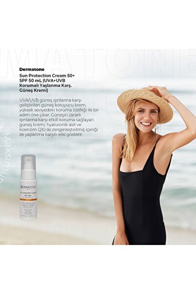 DERMATONE Uvb & Uva sun Protection Cream 50 Spf | Su Bazlı Yüksek Korumalı Güneş Kremi | Hyaluronic