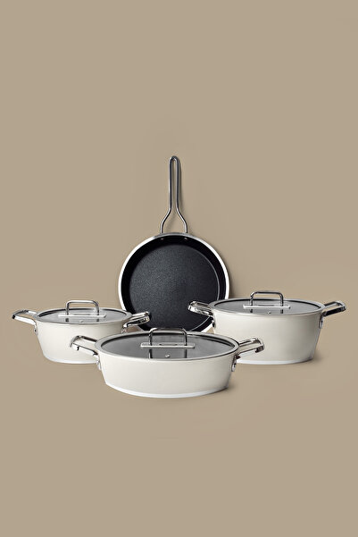 Gigilli Bellini 7 Piece Titanium Pots and Pans Set Cream