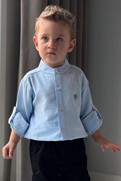 Breeze Сорочка для хлопчиків 3-7 років - з вишивкою літер, на ґудзиках, світл...