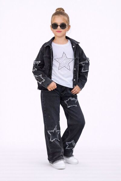 RAPAPA Детски комплект от 3 части за момичета – яке, панталони и блуза 2613S