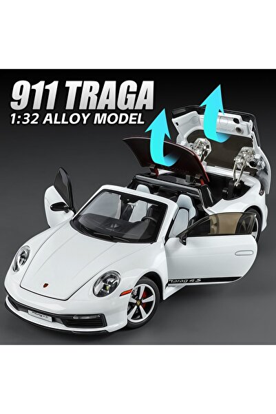 Choice white 1:32 folding convertible Porsche 911 Alloy car Model simulation ...