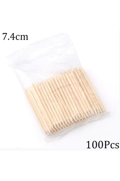 Choice ١٠٠ قطعة - ٧٫٤ سم، ١٠٠/٥٠ قطعة أعواد أظافر من خشب البرتقال، أداة دفع ا...