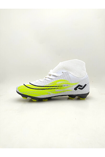 Jump 29676 Alb cu șosete - Pantofi de fotbal pentru fotbal cu gazon artificia...