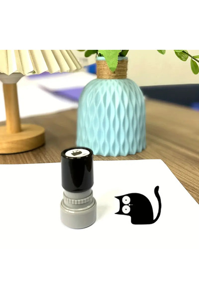 Choice مجموعة من 4 طوابع كرتونية لطيفة بتصميم قطة سوداء صغيرة جميلة، قطعة واح...