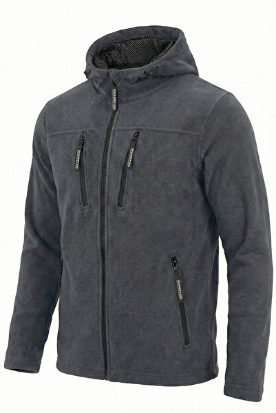 GHASSY CO. Men's Gray Army Tactical Fleece Hooded Jacket