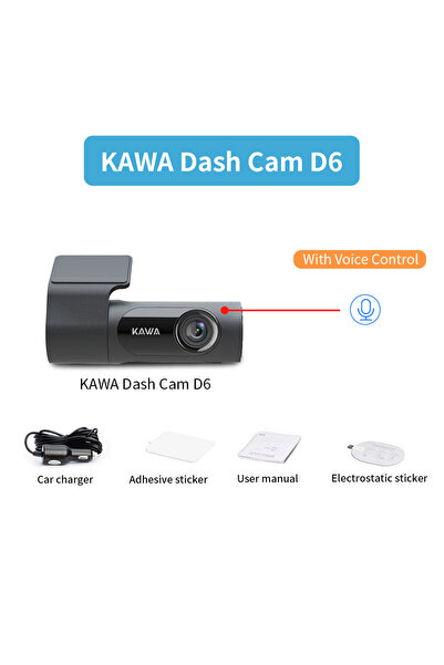 Choice 32G D6 Vocie Control 1440P KAWA Car DVR D6 Dash Cam 2K Video Recorder ...