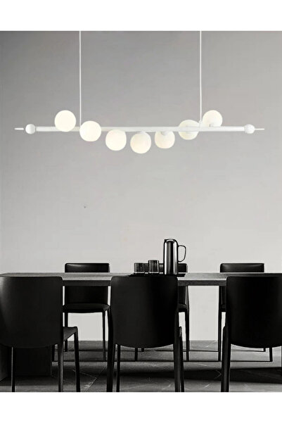 NZL Lighting Lami Beyaz Renkli Opel Camlı Sarkıt Avize Yemek Odası Avize